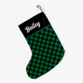 Petite Chaussette De Noël Stocker de Noël vert et noir (Dos (Accrochage))