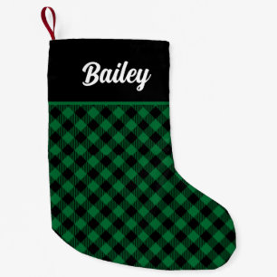 Petite Chaussette De Noël Stocker de Noël vert et noir