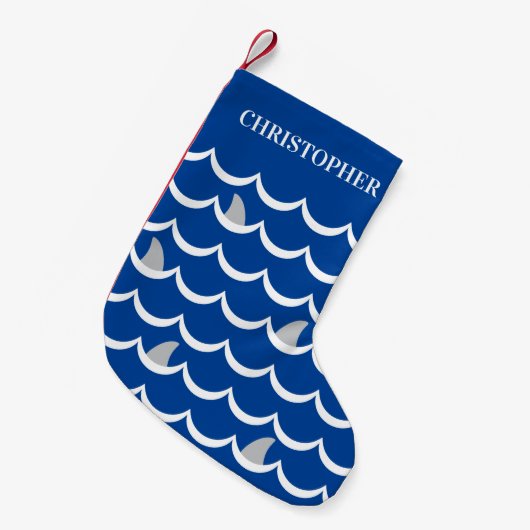 Petite Chaussette De Noël Stocker fin Noël de requins (Devant (Accrochage))