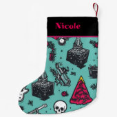 Petite Chaussette De Noël Stocker le crâne de Rockin (Dos)