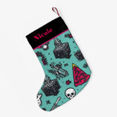 Petite Chaussette De Noël Stocker le crâne de Rockin (Dos (Accrochage))