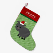 Petite Chaussette De Noël Stocking pour porc noir Père Noël (Devant (Accrochage))