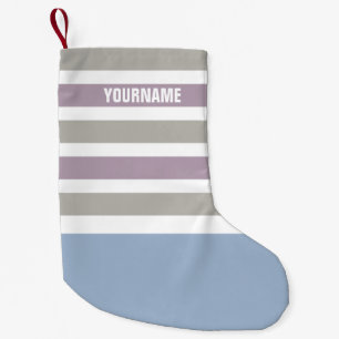Petite Chaussette De Noël Stripes Motif nom personnalisé réserve de Noël