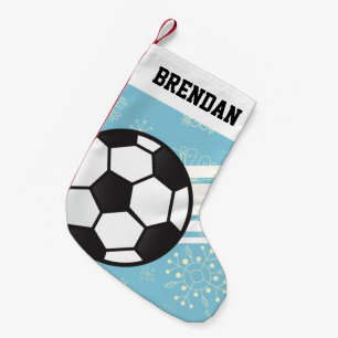 Petite Chaussette De Noël Stripes Sportives Personnalisées Balle de Footbal