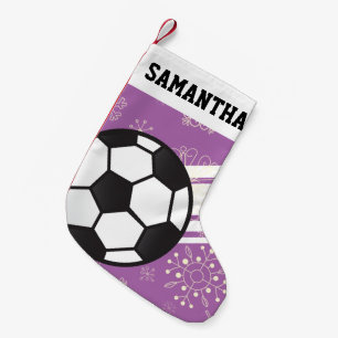 Petite Chaussette De Noël Stripes Sportives Personnalisées Balle De Footbal