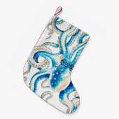 Petite Chaussette De Noël Style comique octopus bleu (Devant (Accrochage))