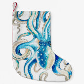 Petite Chaussette De Noël Style comique octopus bleu (Devant)