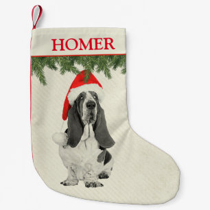 Petite Chaussette De Noël Style de cru de Basset Hound