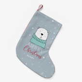 Petite Chaussette De Noël Style de dessin de Noël Ours Personnalisé (Devant (Accrochage))