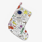 Petite Chaussette De Noël Style Doodle, illustration du thème spatial. (Devant (Accrochage))