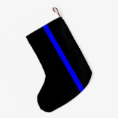 Petite Chaussette De Noël Style vertical Symbolique Ligne Bleue Mince (Dos (Accrochage))