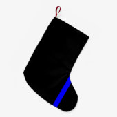 Petite Chaussette De Noël Style vertical Symbolique Ligne Bleue Mince (Devant (Accrochage))