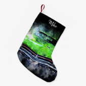 Petite Chaussette De Noël Stylized Hot Rod Grill Personalized (Devant (Accrochage))