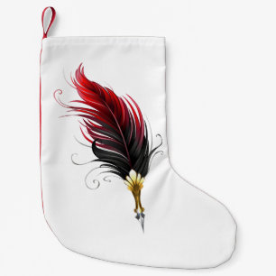 Petite Chaussette De Noël Stylo rouge en plumes avec nib or