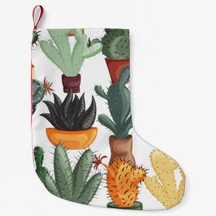 Petite Chaussette De Noël Succulents, cactus : mignon motif floral.