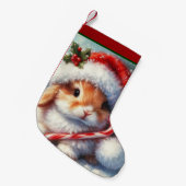Petite Chaussette De Noël Sucre de canne Lapin Lapin Noël (Devant (Accrochage))