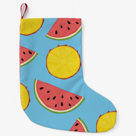 Petite Chaussette De Noël Summer pattern with pineapple and watermelonart,ba (Devant)