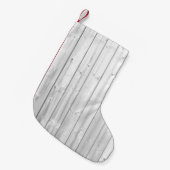 Petite Chaussette De Noël Surface en bois de texture blanche (Devant (Accrochage))