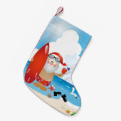 Petite Chaussette De Noël surfer santa claus (Devant (Accrochage))