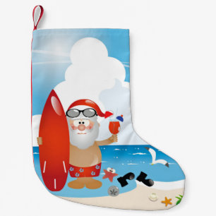 Petite Chaussette De Noël surfer santa claus
