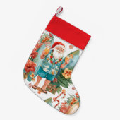 Petite Chaussette De Noël Surfing Surfer Santa Christmas Party (Devant (Accrochage))