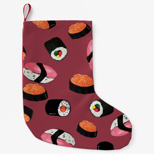 Petite Chaussette De Noël Sushi Onigiri Rolls : Illustration transparente (Devant)