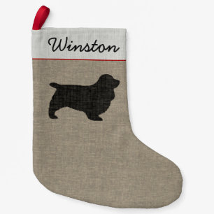 Petite Chaussette De Noël Sussex Spaniel Chien Silhouette Fête Personnalisée