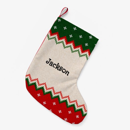 Petite Chaussette De Noël Sweater Pattern Personalized Christmas Stocking (Devant (Accrochage))