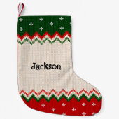 Petite Chaussette De Noël Sweater Pattern Personalized Christmas Stocking (Devant)