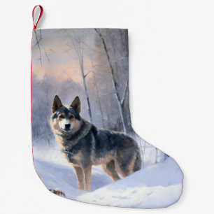 Petite Chaussette De Noël Swedish Vallhund Qu'il neige Noël