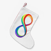 Petite Chaussette De Noël Symbole d'infinité arc-en-ciel stratifié (Devant (Accrochage))