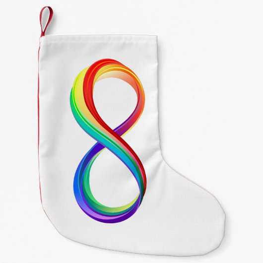 Petite Chaussette De Noël Symbole d'infinité arc-en-ciel stratifié (Devant)