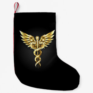 Petite Chaussette De Noël Symbole Polygonal Or Caduceus