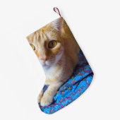 Petite Chaussette De Noël Tabby orange sur couette (Dos (Accrochage))