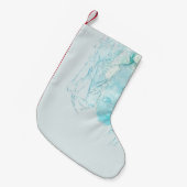 Petite Chaussette De Noël Tableau abstrait bleu et blanc (Devant (Accrochage))
