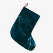 Petite Chaussette De Noël Tableau abstrait noir et bleu (Devant (Accrochage))