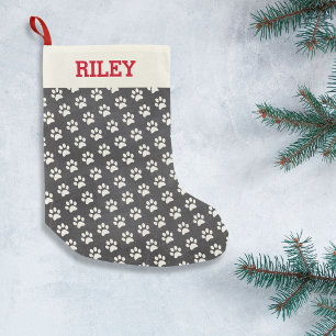 Petite Chaussette De Noël Tableau personnalisé par empreinte de patte nomm