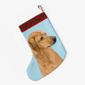 Petite Chaussette De Noël Tableau Rhodesian Ridgeback - Art Chien original (Dos (Accrochage))