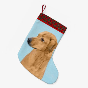 Petite Chaussette De Noël Tableau Rhodesian Ridgeback - Art Chien original