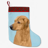 Petite Chaussette De Noël Tableau Rhodesian Ridgeback - Art Chien original (Devant)