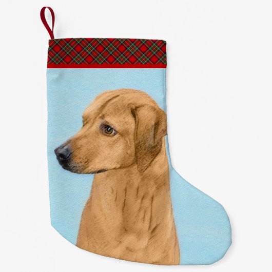 Petite Chaussette De Noël Tableau Rhodesian Ridgeback - Art Chien original (Devant)