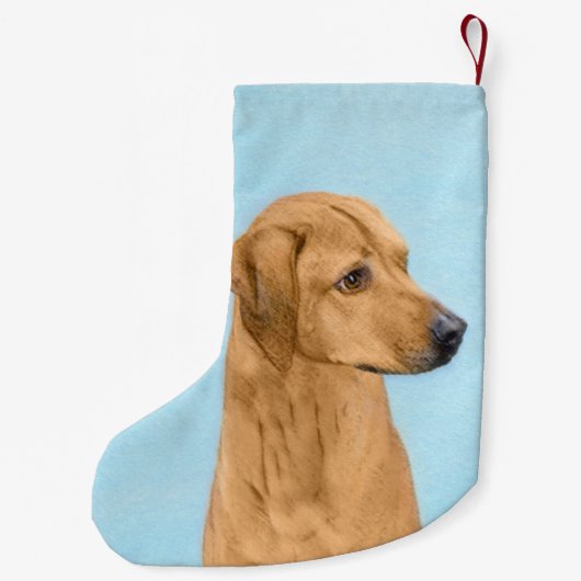 Petite Chaussette De Noël Tableau Rhodesian Ridgeback - Art Chien original (Dos)