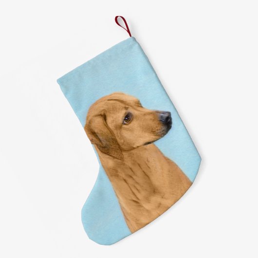 Petite Chaussette De Noël Tableau Rhodesian Ridgeback - Art Chien original (Dos (Accrochage))