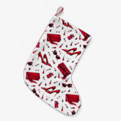 Petite Chaussette De Noël talons rouges, motif d'accessoires de mode. (Devant (Accrochage))