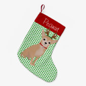Petite Chaussette De Noël Tan Chihuahua personnalisé et Pois verts (Devant (Accrochage))