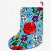 Petite Chaussette De Noël Tapis de fleurs au coquelicot (Dos)