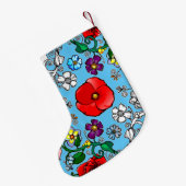 Petite Chaussette De Noël Tapis de fleurs au coquelicot (Dos (Accrochage))
