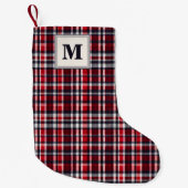 Petite Chaussette De Noël Tartan Check Motif Stylish Festive Monogrammed (Devant)
