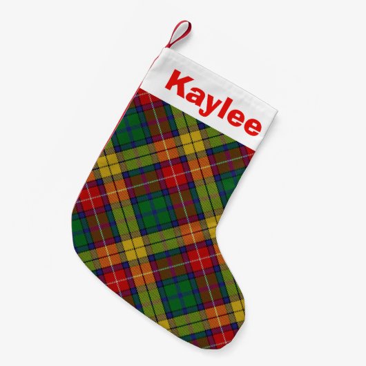 Petite Chaussette De Noël Tartan de Buchanan de clan de charme de vacances (Devant (Accrochage))