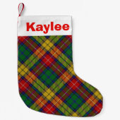 Petite Chaussette De Noël Tartan de Buchanan de clan de charme de vacances (Devant)